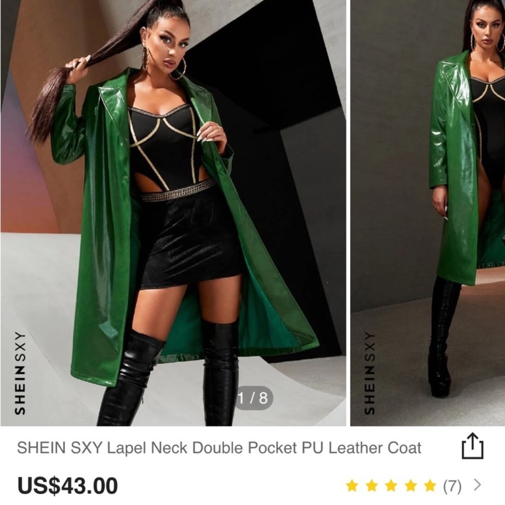 Shein coat green